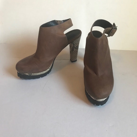 All Saints Brown Leather Strap Clog Heels Size 39 (EUR) - Picture 5 of 7
